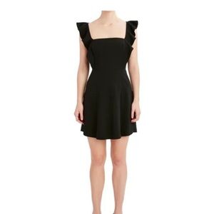 BCBG black ruffle dress